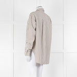 Toteme Khaki and White Striped Cotton Shirt