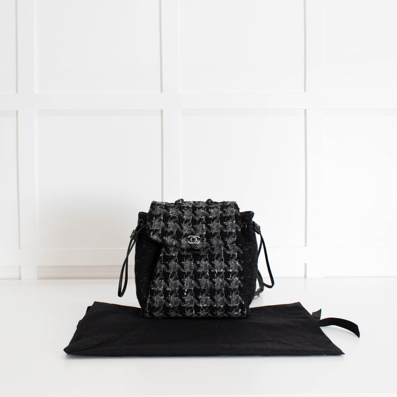 Chanel Grey Tweed Coco Backpack