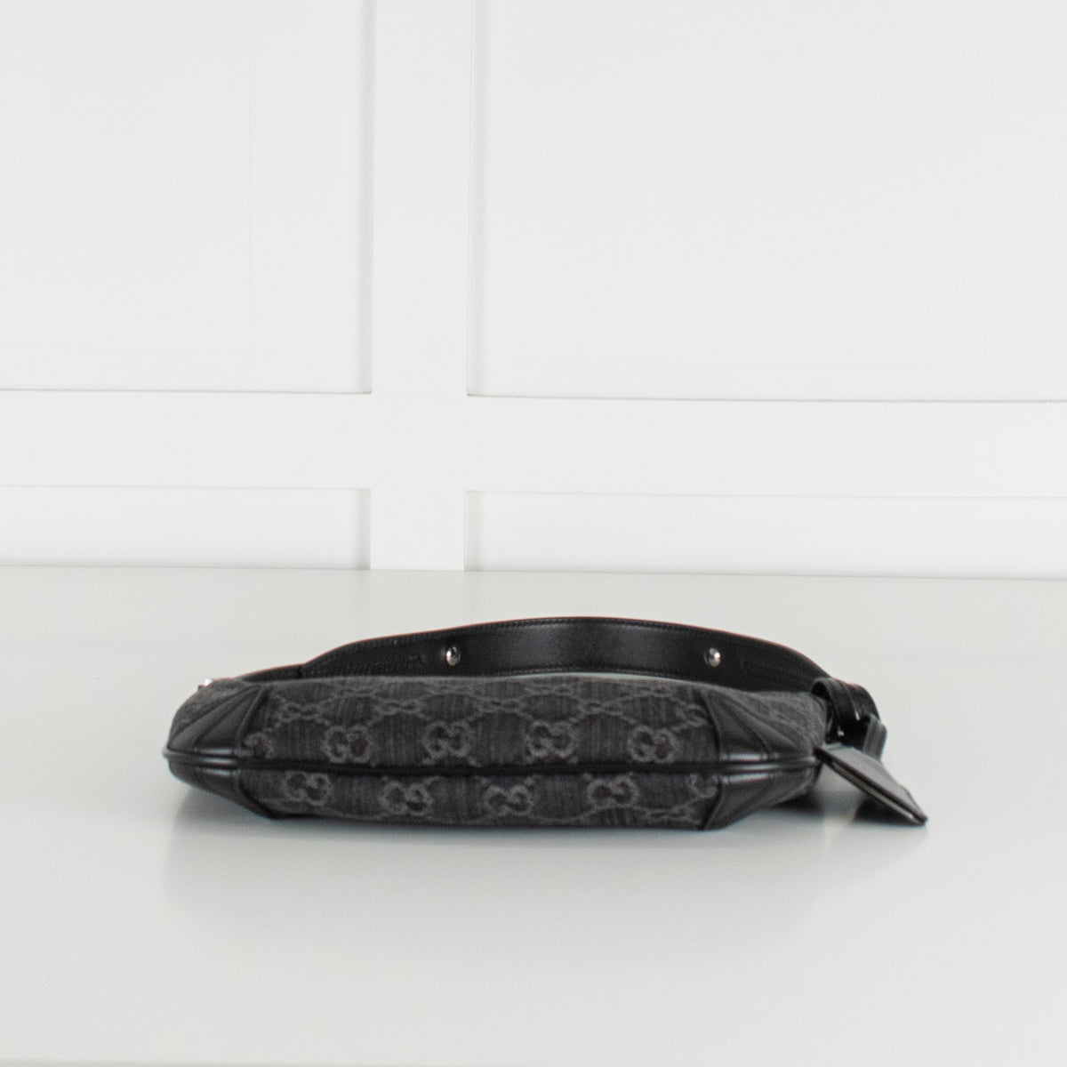 Gucci Black Monogram Horsebit Slim Small Shoulder Bag