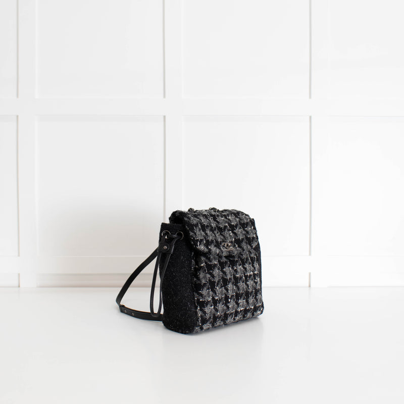 Chanel Grey Tweed Coco Backpack