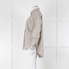 Toteme Khaki and White Striped Cotton Shirt