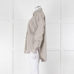 Toteme Khaki and White Striped Cotton Shirt
