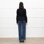 Sandro Black Puff Sleeve Top