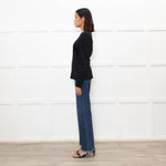 Sandro Black Puff Sleeve Top
