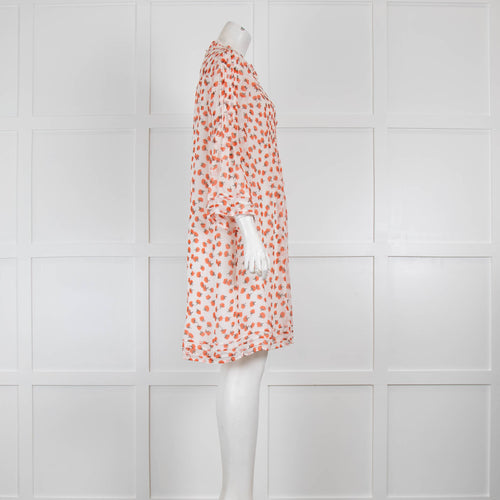 DVF White Silk Dress with Red Poppies