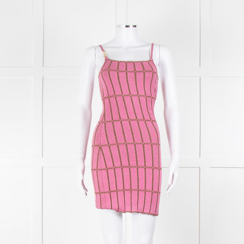 Jacquemus Pink Knit Strappy Dress