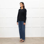 Sandro Black Puff Sleeve Top