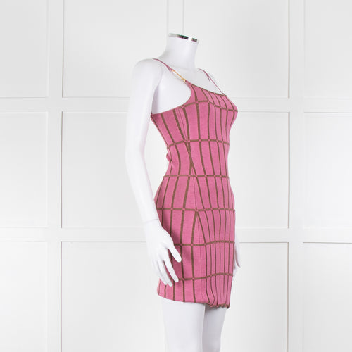 Jacquemus Pink Knit Strappy Dress