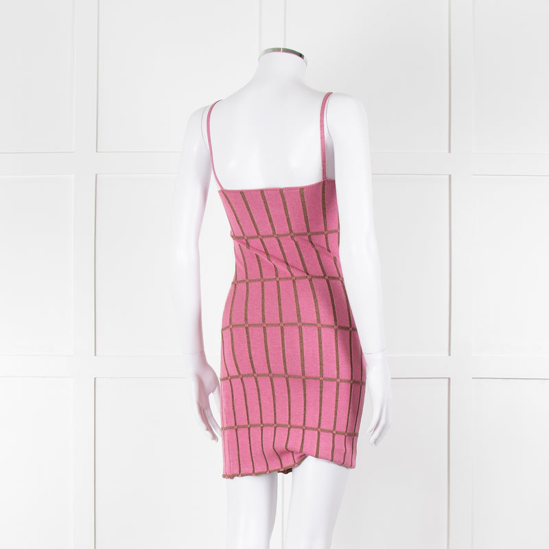 Jacquemus Pink Knit Strappy Dress