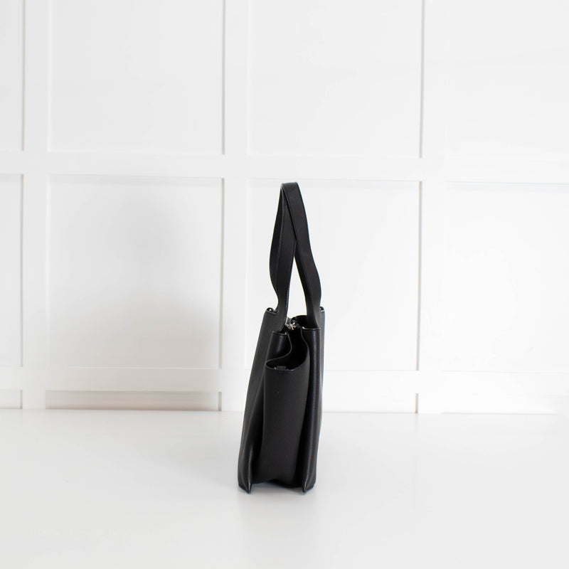 Celine Black Grainy Leather Tri Fold Bag