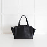 Celine Black Grainy Leather Tri Fold Bag