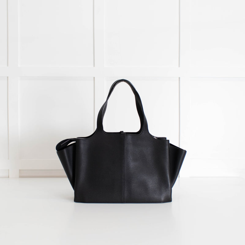 Celine Black Grainy Leather Tri Fold Bag