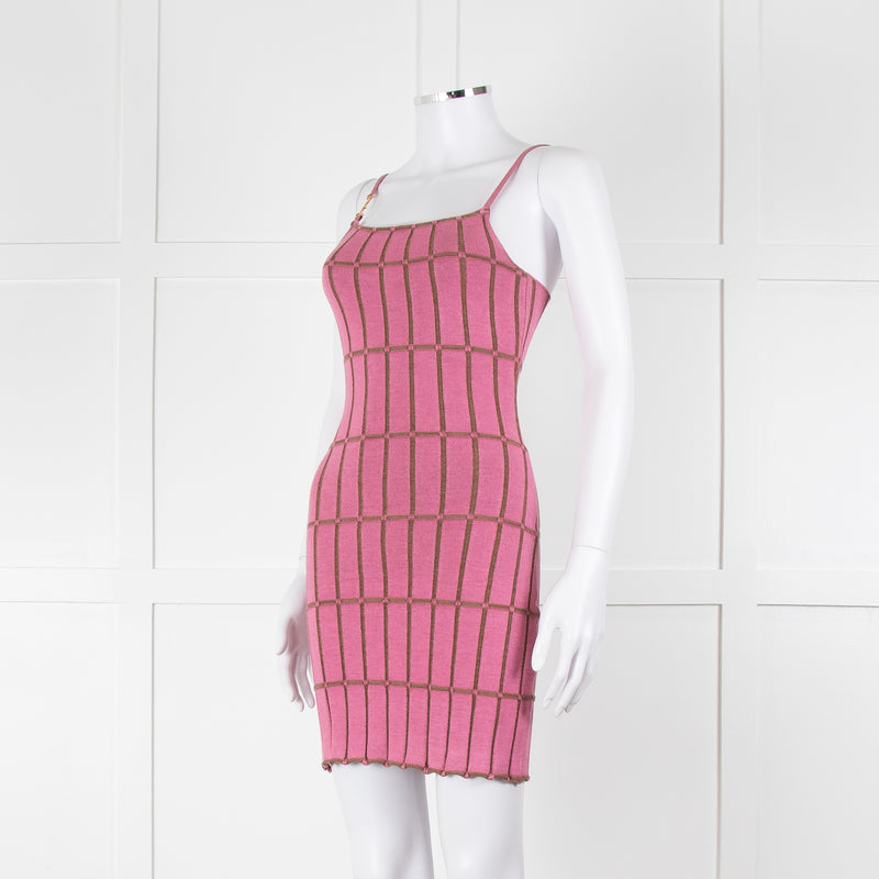 Jacquemus Pink Knit Strappy Dress