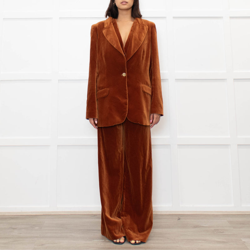 Temperley Rust Velvet 3 Piece Trouser Suit