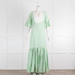 Wiggy Kit Medina Green And White Striped Cotton Maxi Dress