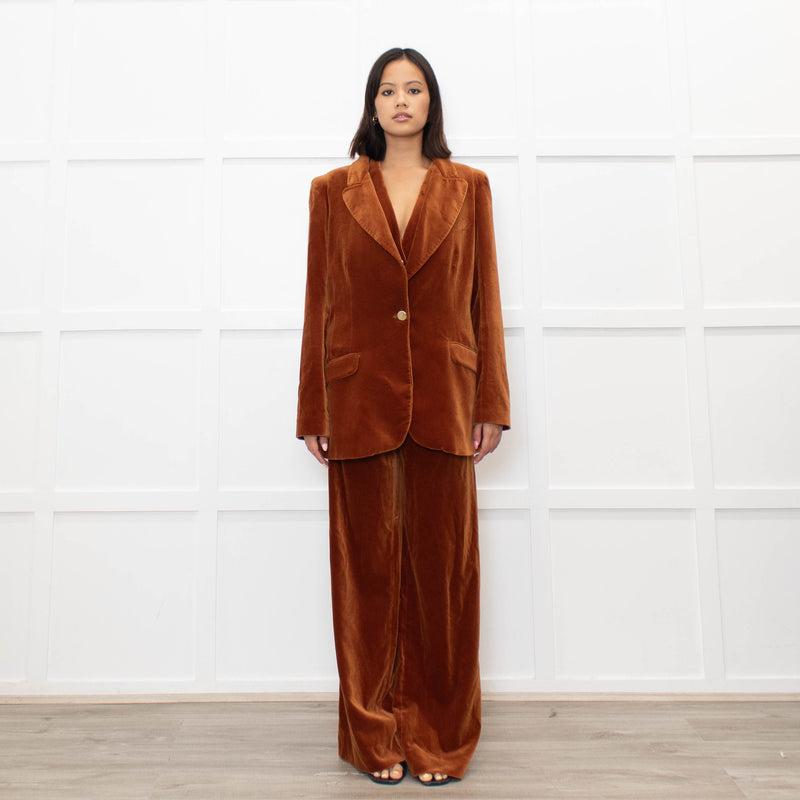 Temperley Rust Velvet 3 Piece Trouser Suit