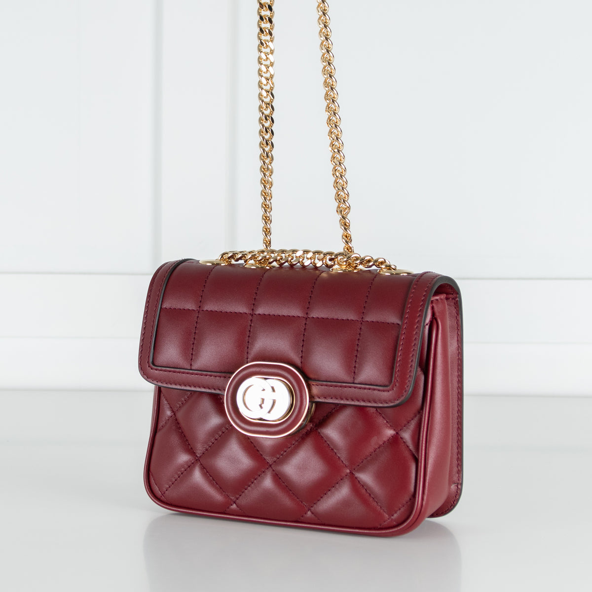 Gucci Red Deco Mini Quilted Leather Shoulder Bag