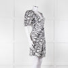 Rixo Zebra Print Puff Sleeve Mini Dress