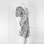 Rixo Zebra Print Puff Sleeve Mini Dress