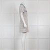Claudie Pierlot Cream Tweed Dress with Denim Collar