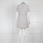 Claudie Pierlot Cream Tweed Dress with Denim Collar