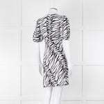 Rixo Zebra Print Puff Sleeve Mini Dress