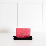 Chanel Pink Caviar Leather Wallet On Chain