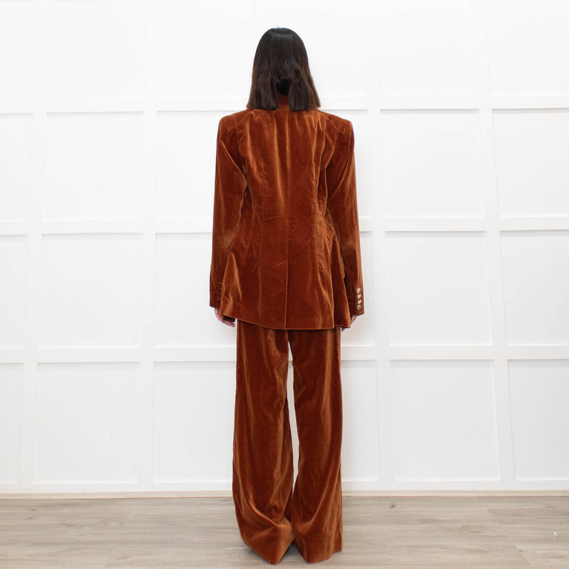 Temperley Rust Velvet 3 Piece Trouser Suit