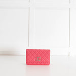 Chanel Pink Caviar Leather Wallet On Chain