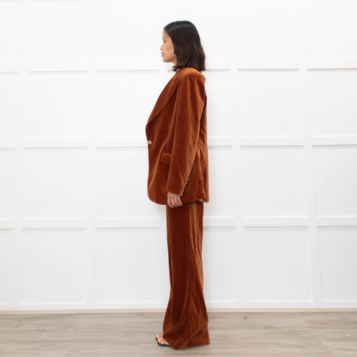Temperley Rust Velvet 3 Piece Trouser Suit