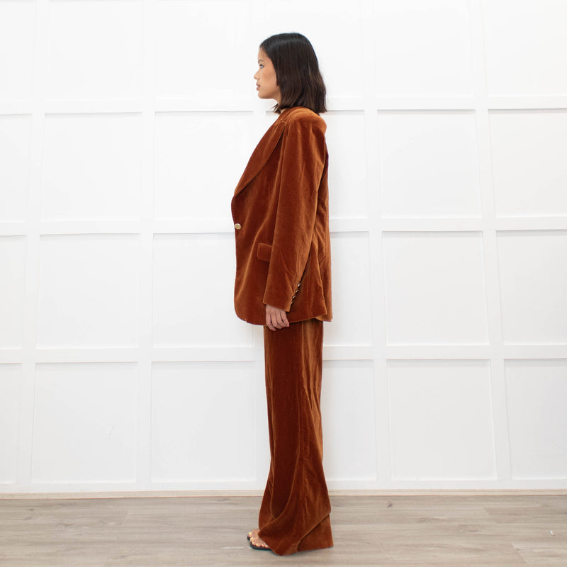 Temperley Rust Velvet 3 Piece Trouser Suit