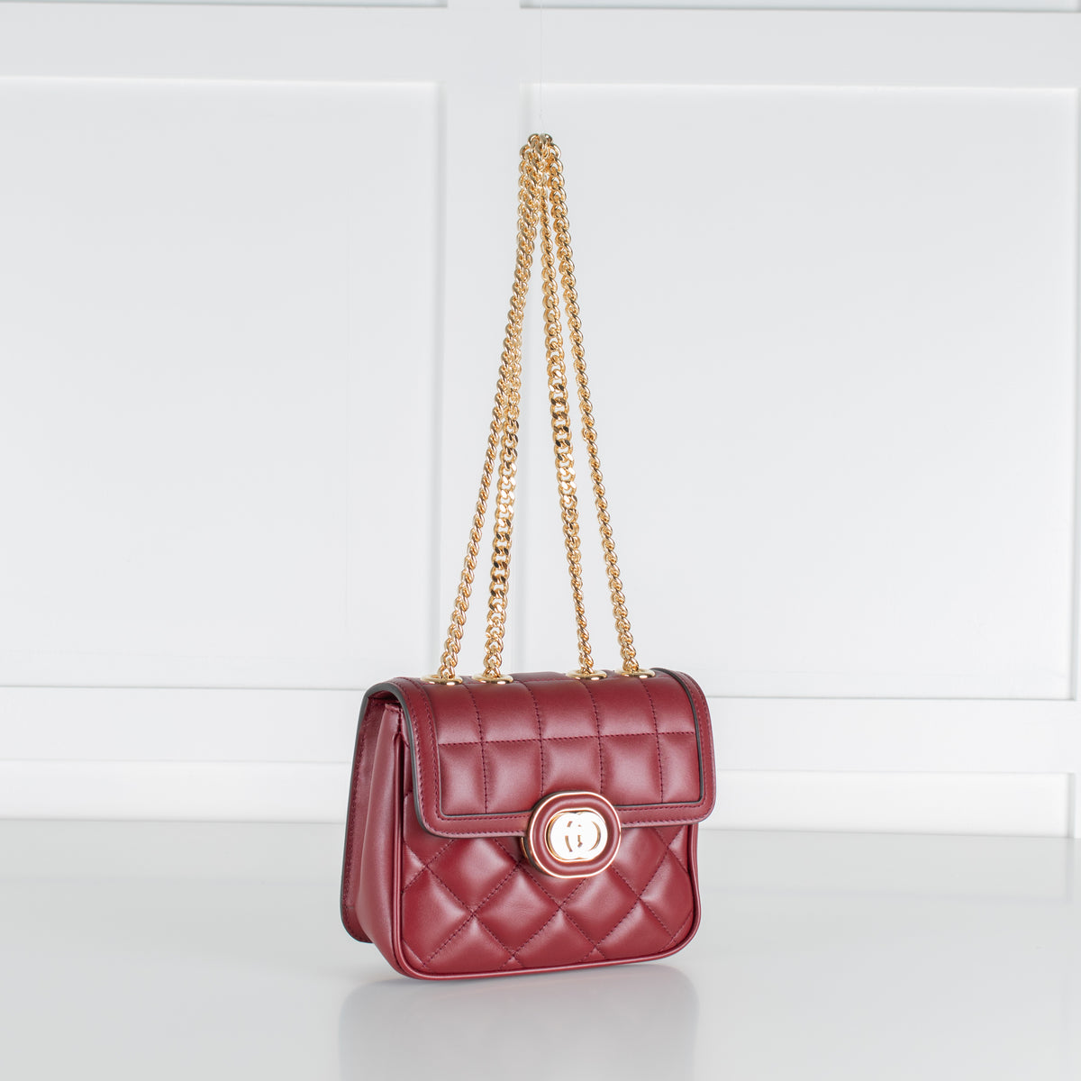 Gucci Red Deco Mini Quilted Leather Shoulder Bag