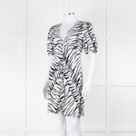 Rixo Zebra Print Puff Sleeve Mini Dress