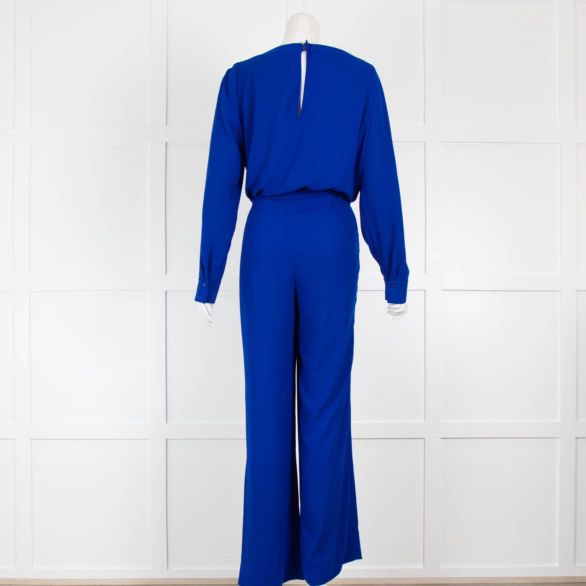 Dvf blue jumpsuit hotsell