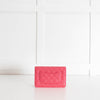 Chanel Pink Caviar Leather Wallet On Chain
