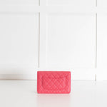 Chanel Pink Caviar Leather Wallet On Chain