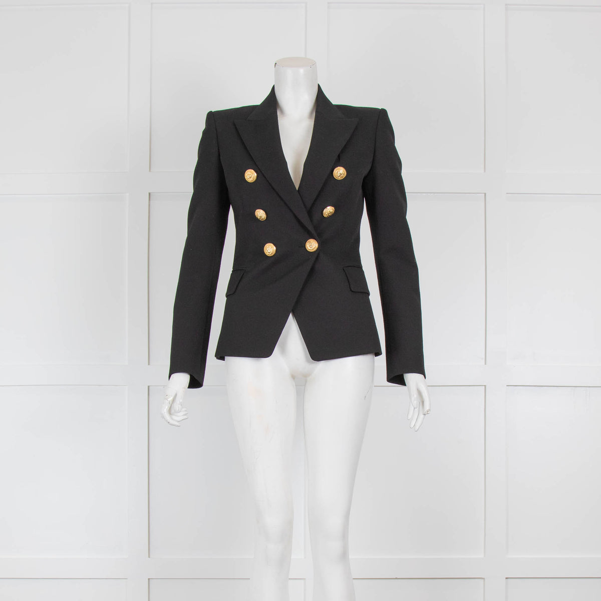Balmain Classic Black Blazer with Gold Buttons