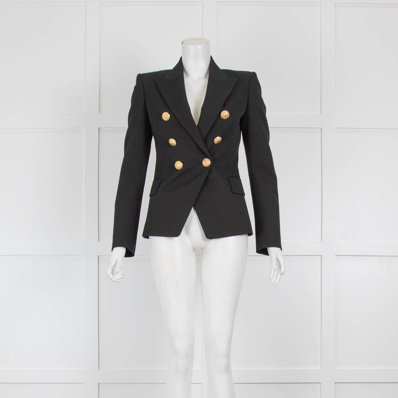 Balmain Classic Black Blazer with Gold Buttons