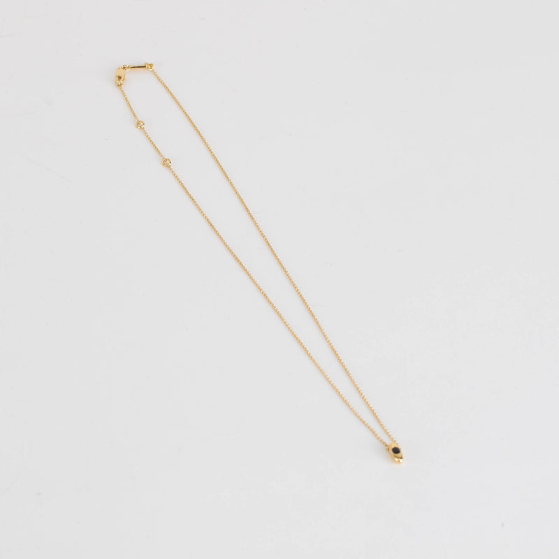 Otiumberg Gold Vermeil Chain with Tear Drop with Onyx stone