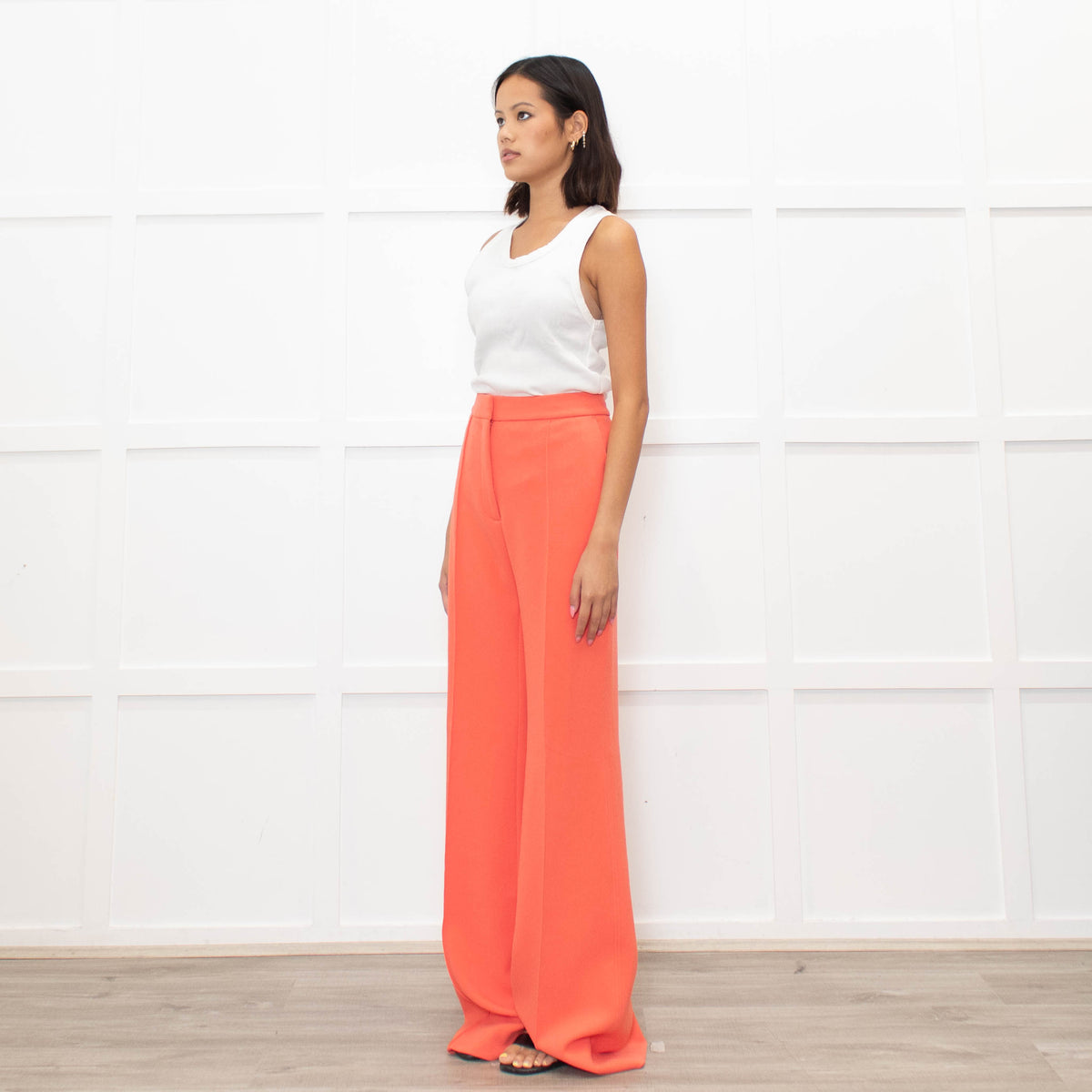 Victoria Victoria Beckham Orange Straight Leg Trousers