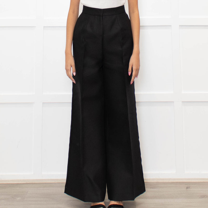 Valentino Black Wide Tuxedo Trousers