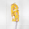 Zimmermann Yellow Zinnia Cutout Floral Linen High Neck Dress