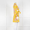 Zimmermann Yellow Zinnia Cutout Floral Linen High Neck Dress