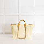 Chanel Yellow Raffia Deauville Two-Way Tote Bag