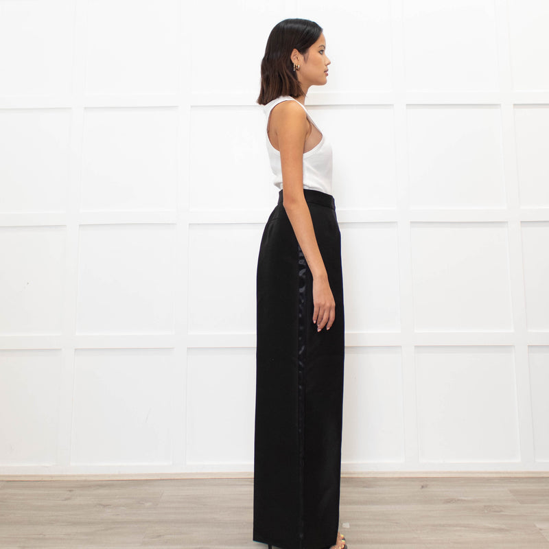 Valentino Black Wide Tuxedo Trousers