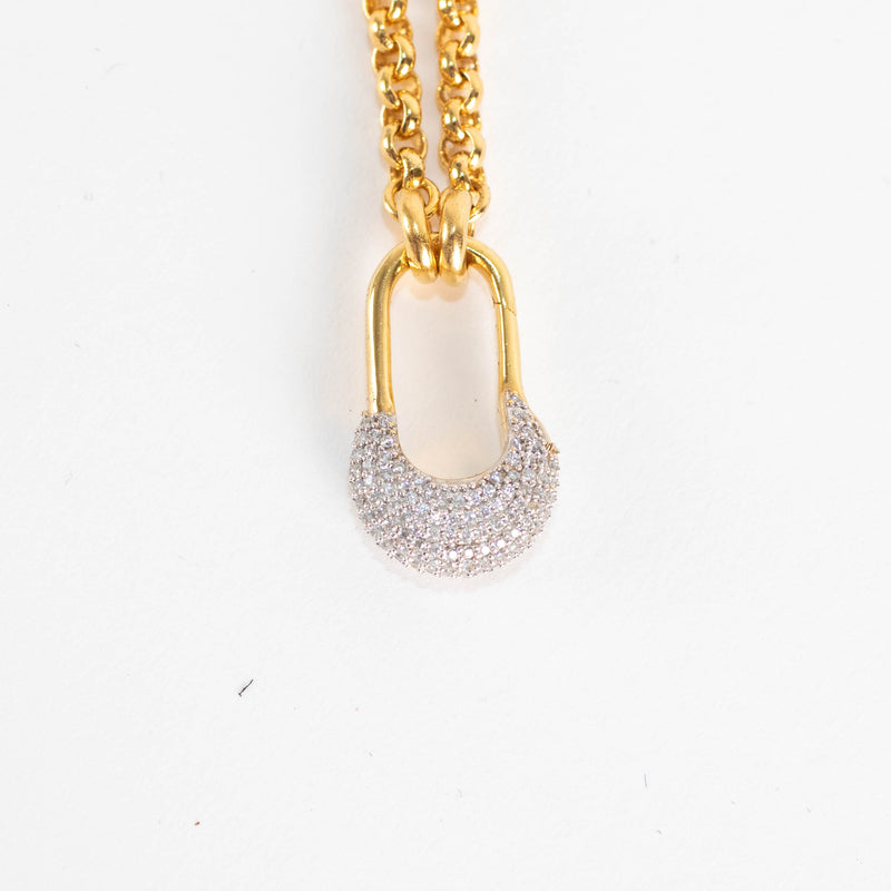 Otiumberg Gold Vermeil Chunky Chain Necklace With Diamond-Encrusted Bolt Clasp
