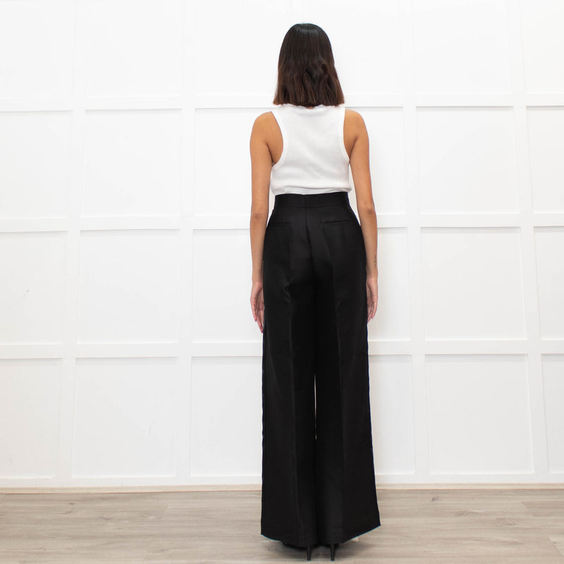 Valentino Black Wide Tuxedo Trousers