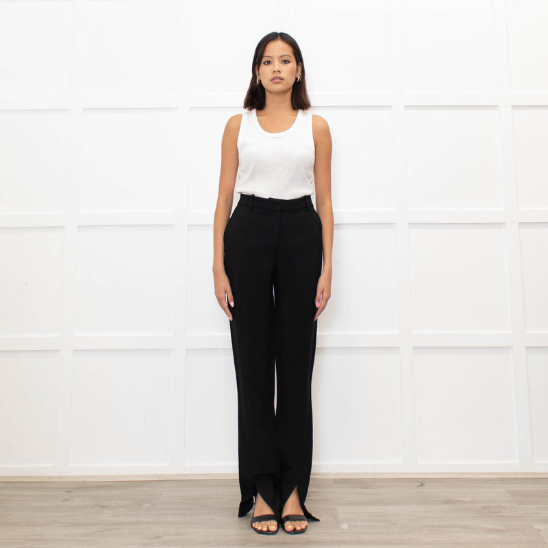 Victoria Beckham Black Slit Detail Trousers
