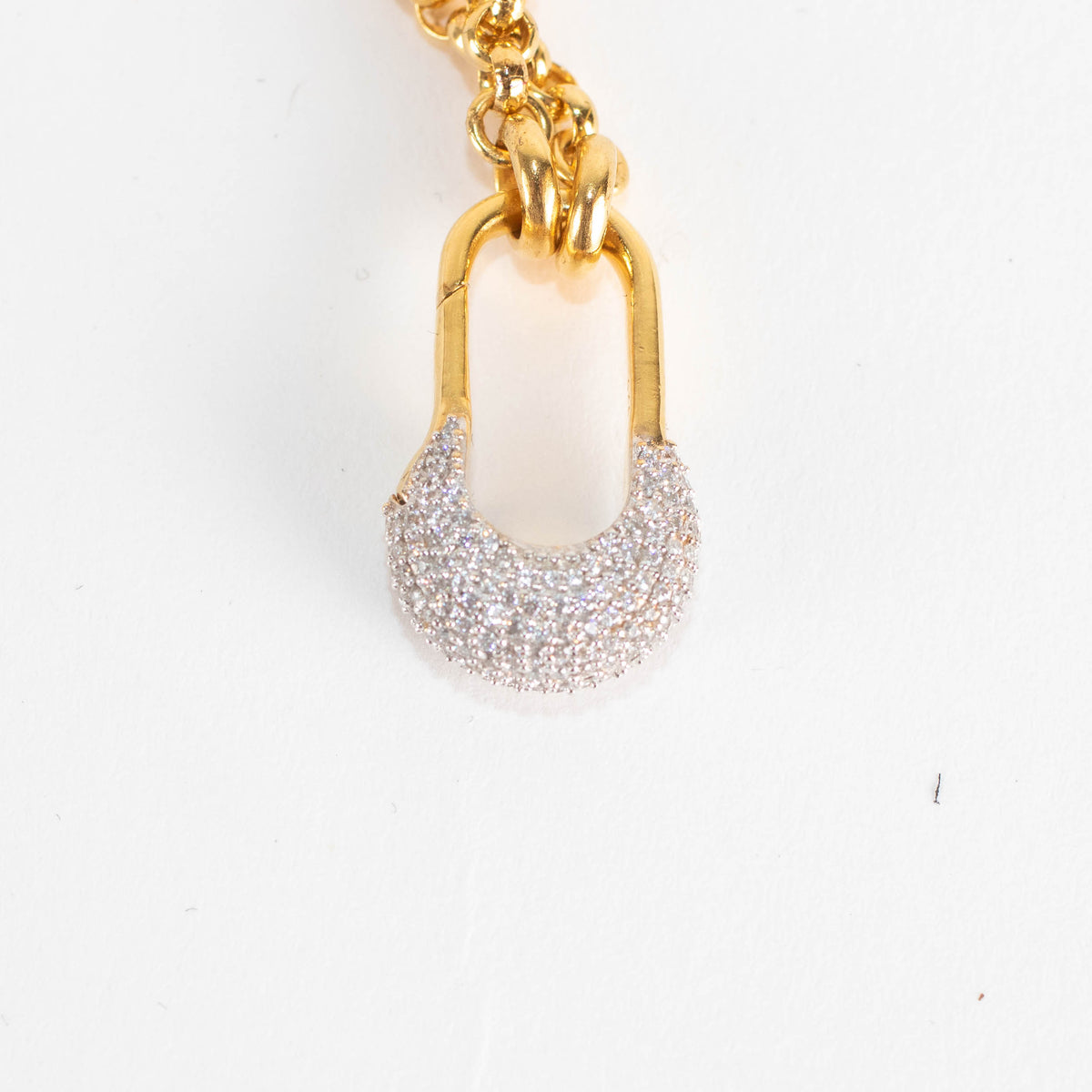 Otiumberg Gold Vermeil Chunky Chain Necklace With Diamond-Encrusted Bolt Clasp
