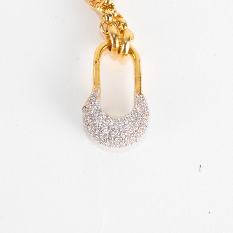 Otiumberg Gold Vermeil Chunky Chain Necklace With Diamond-Encrusted Bolt Clasp